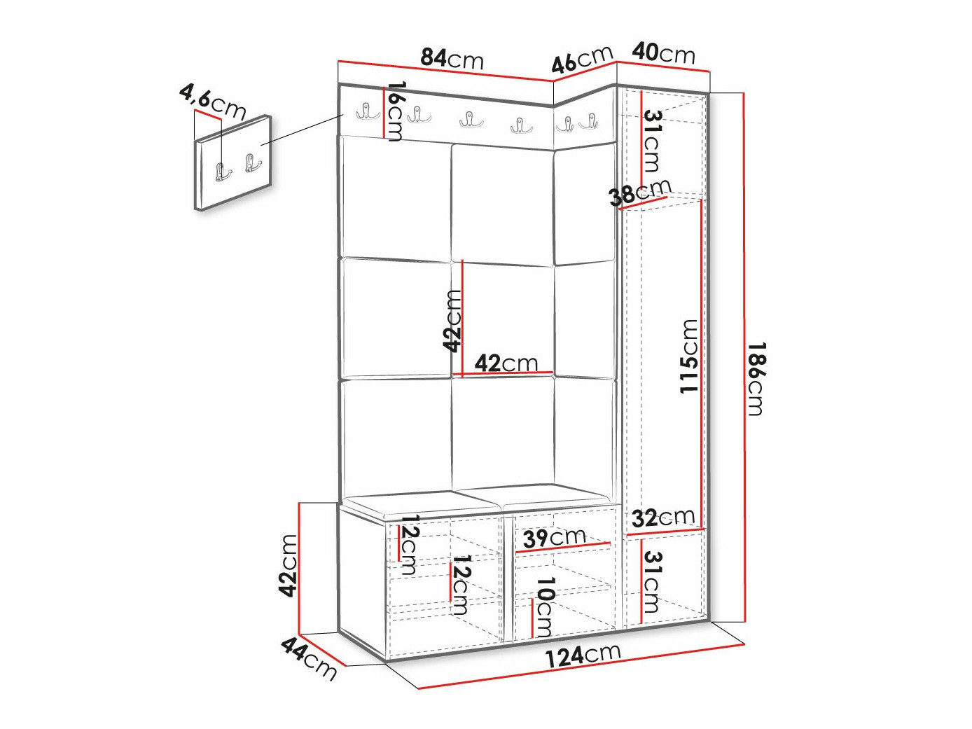 Gangmeubelset Hartford 385 (Wit)