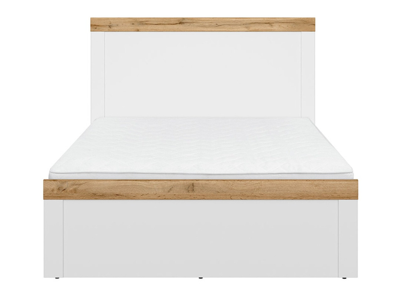 Bed Sonsoru 115 (Wit + Glanzend wit + Wotan eik)