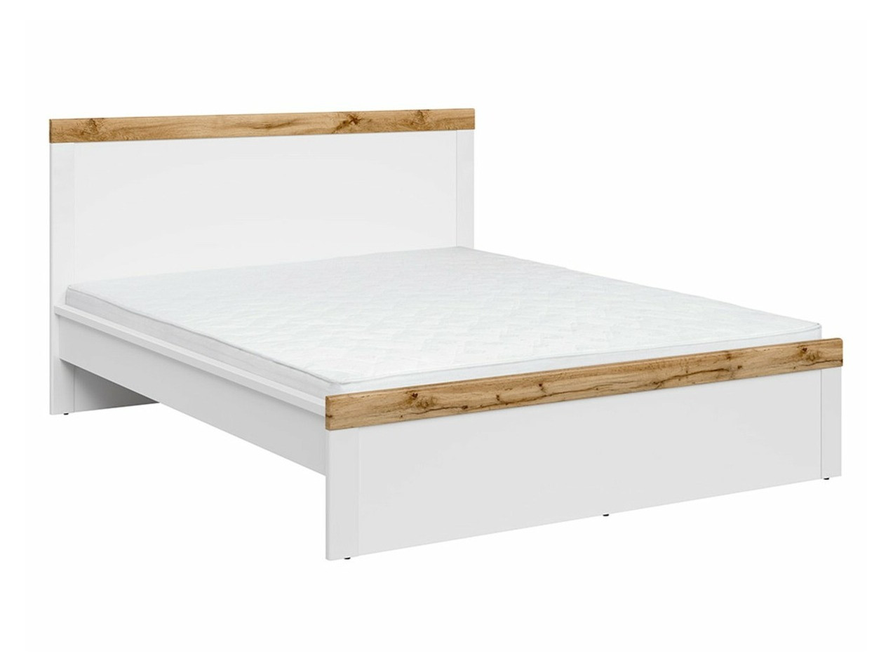Bed Sonsoru 115 (Wit + Glanzend wit + Wotan eik)