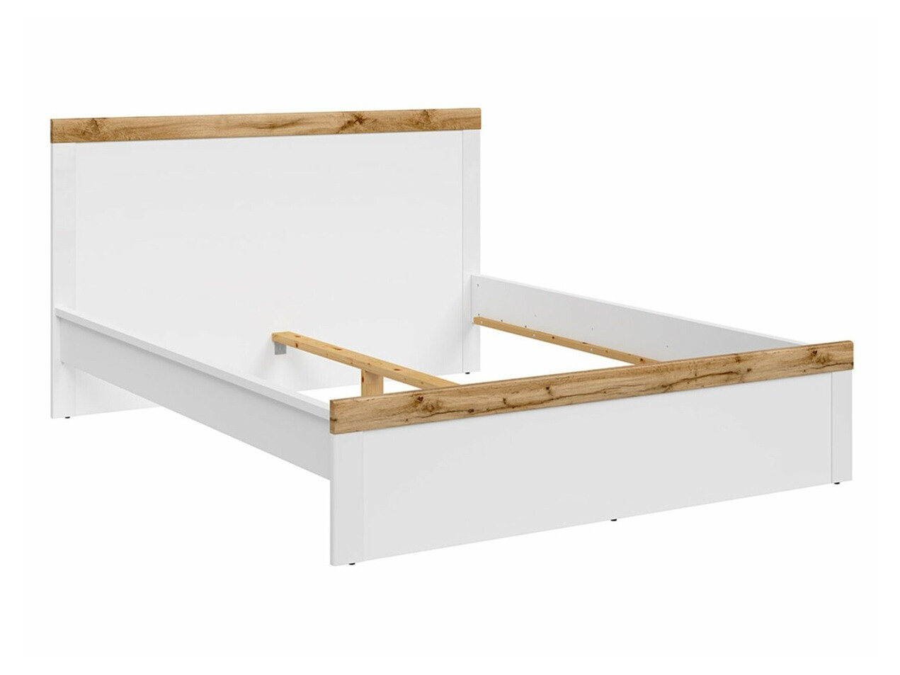 Bed Sonsoru 115 (Wit + Glanzend wit + Wotan eik)