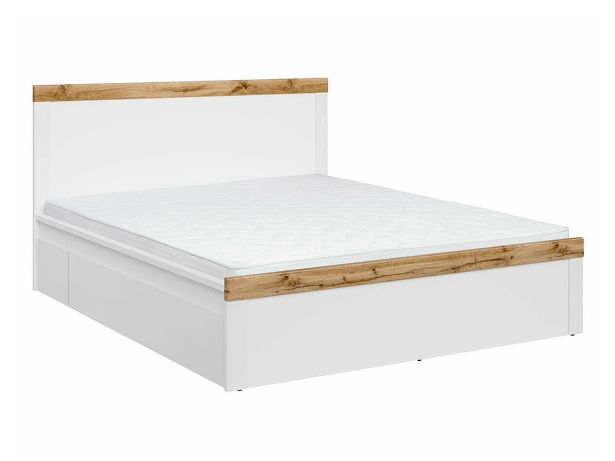 Bed Sonsoru 115 (Wit + Glanzend wit + Wotan eik)