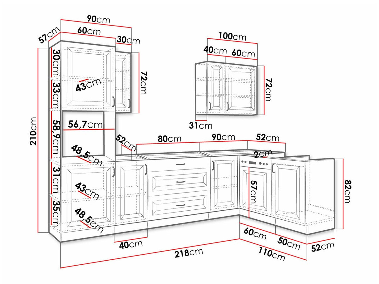 Modulaire keukenset Retro White 148