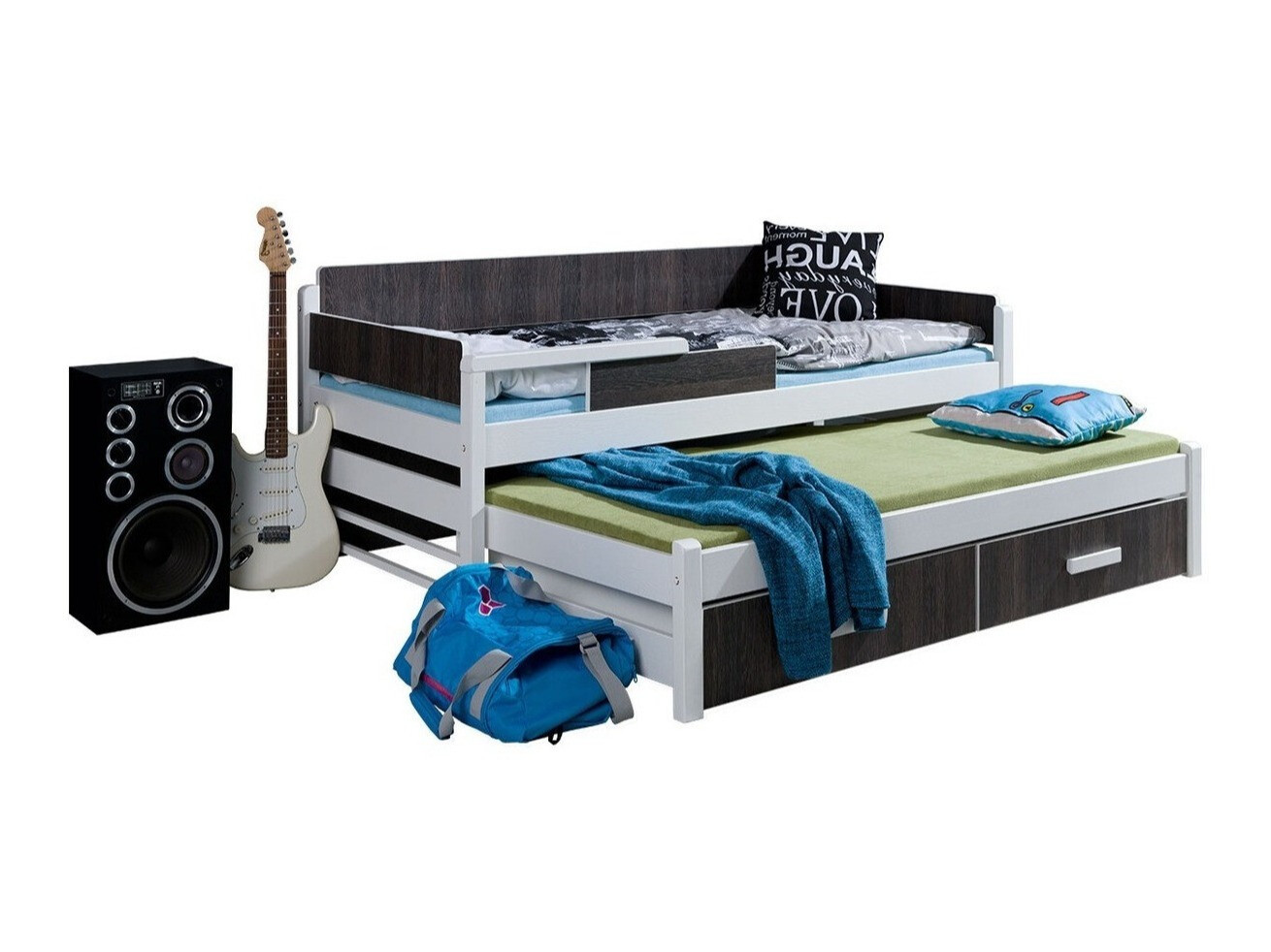 Bed Henderson 121 (Wit + Donker Zebrano)