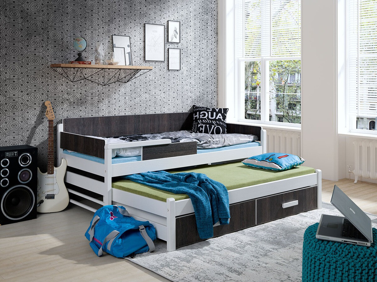 Bed Henderson 121 (Wit + Donker Zebrano)