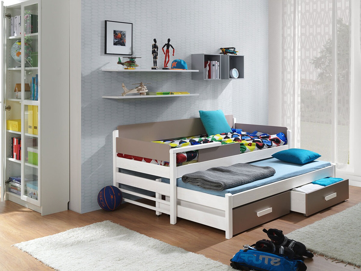 Bed Henderson 121 (Wit + Truffel)