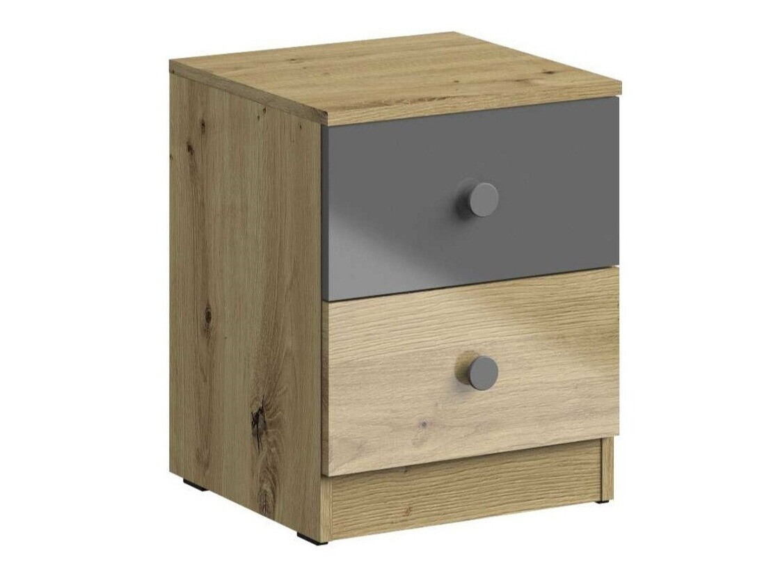 Nachtkastje Mirelbu 108 (Artisan eiken + Grijs met glans)