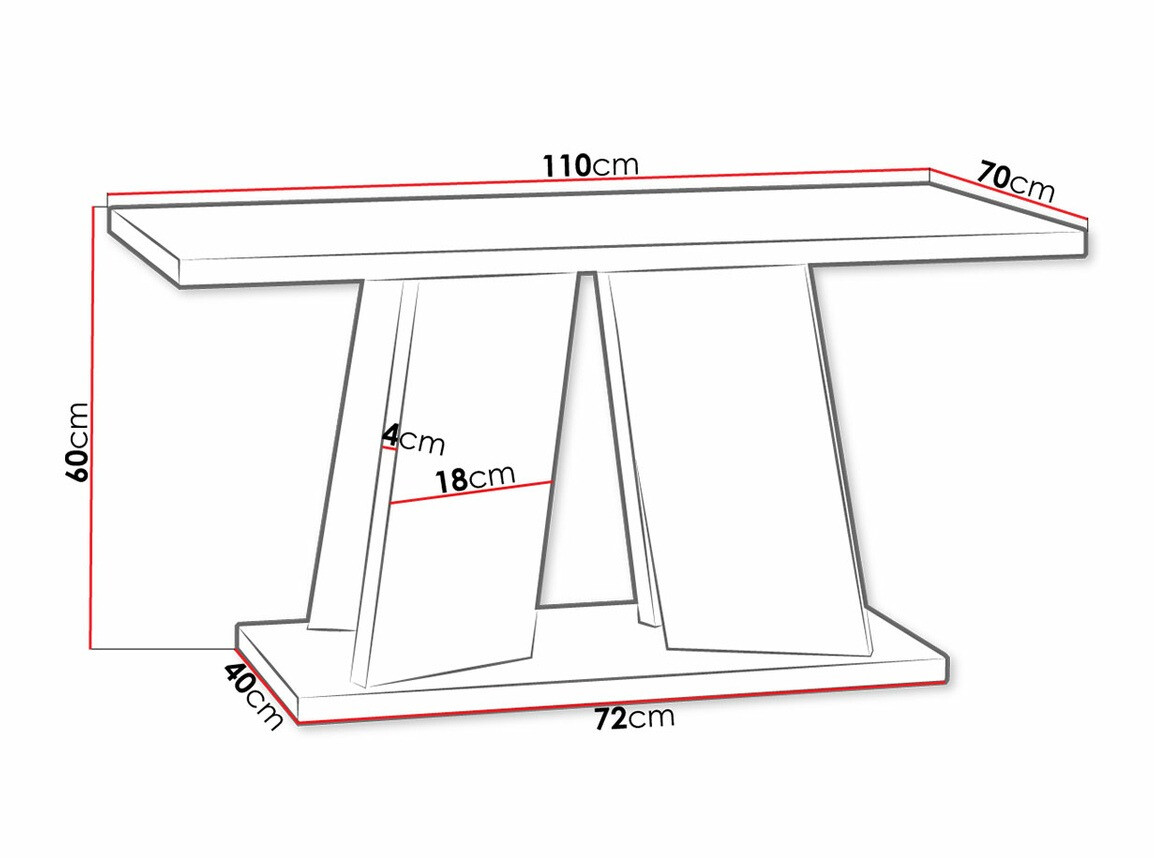 Salontafel Goodyear 108 (Grijs + Wit)