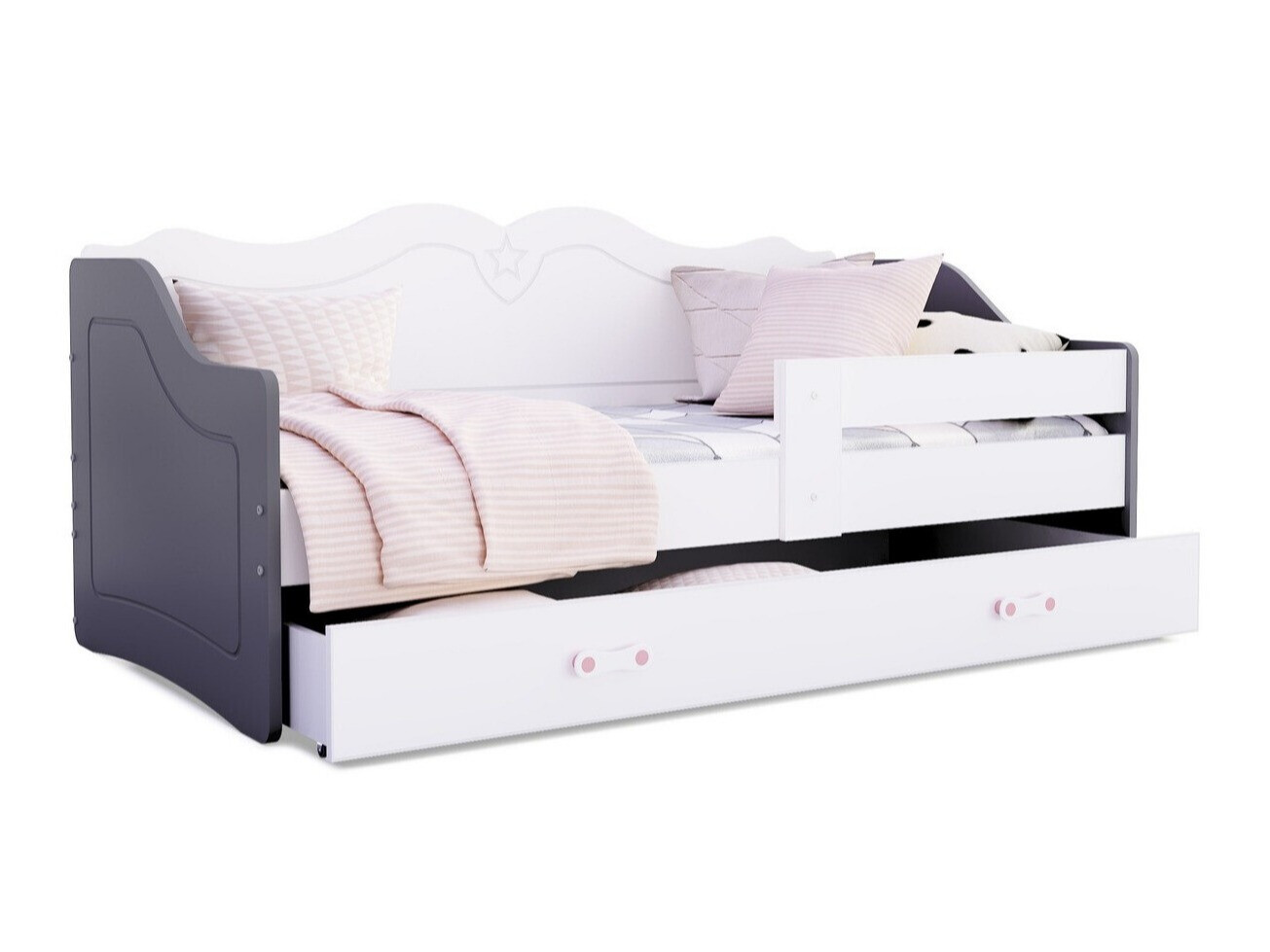 Bed Aurora 148 (Wit + Grijs)