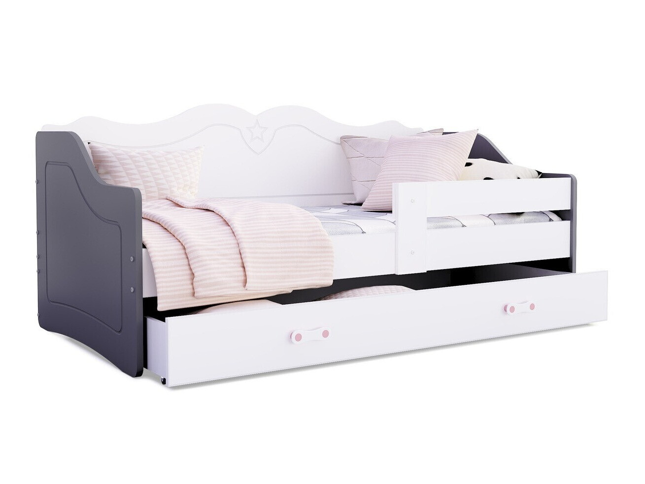 Bed Aurora 148 (Wit + Grijs)