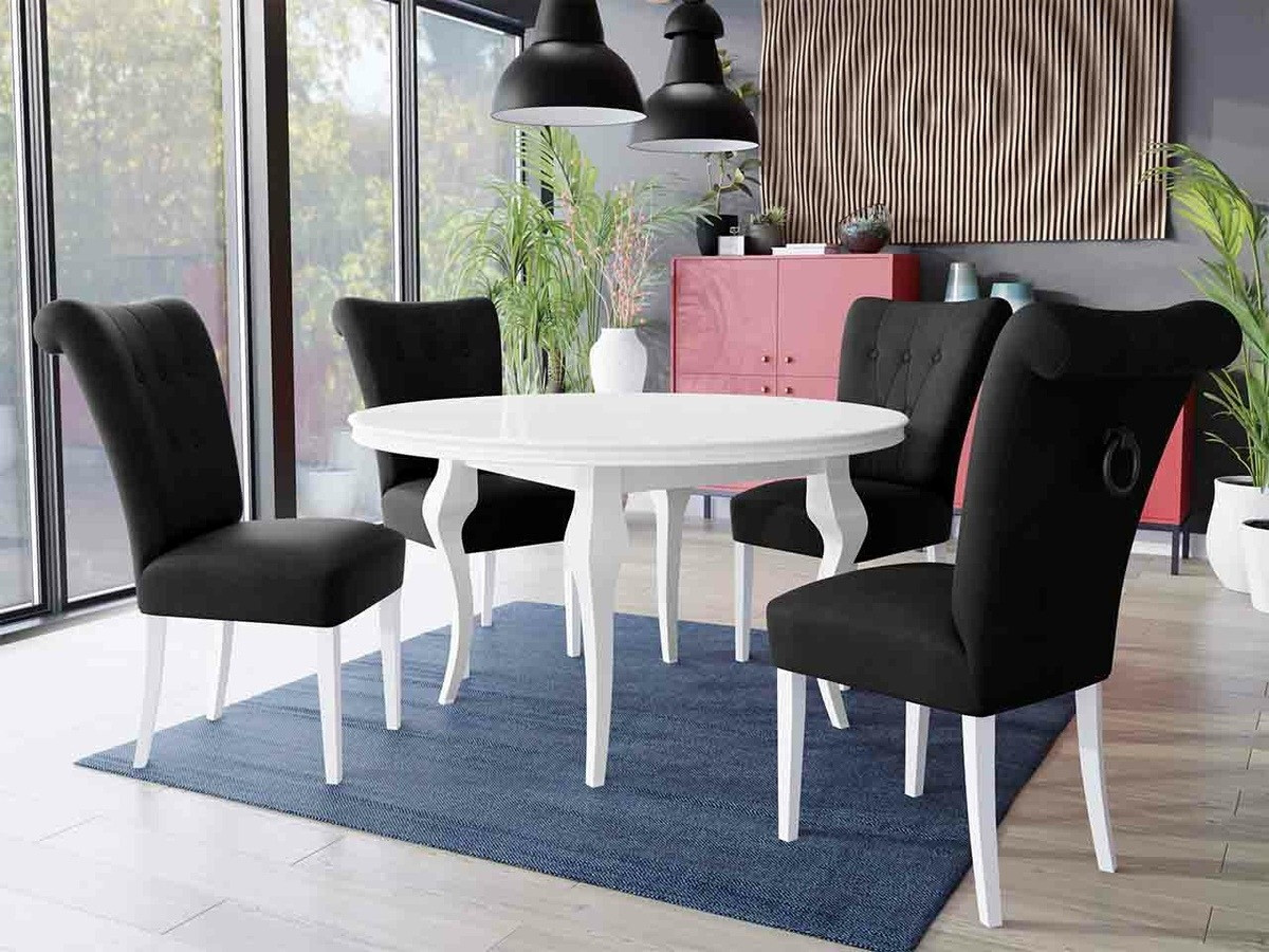 Eetkamerset Racine 143 (Wit + Magic Velvet 2219)
