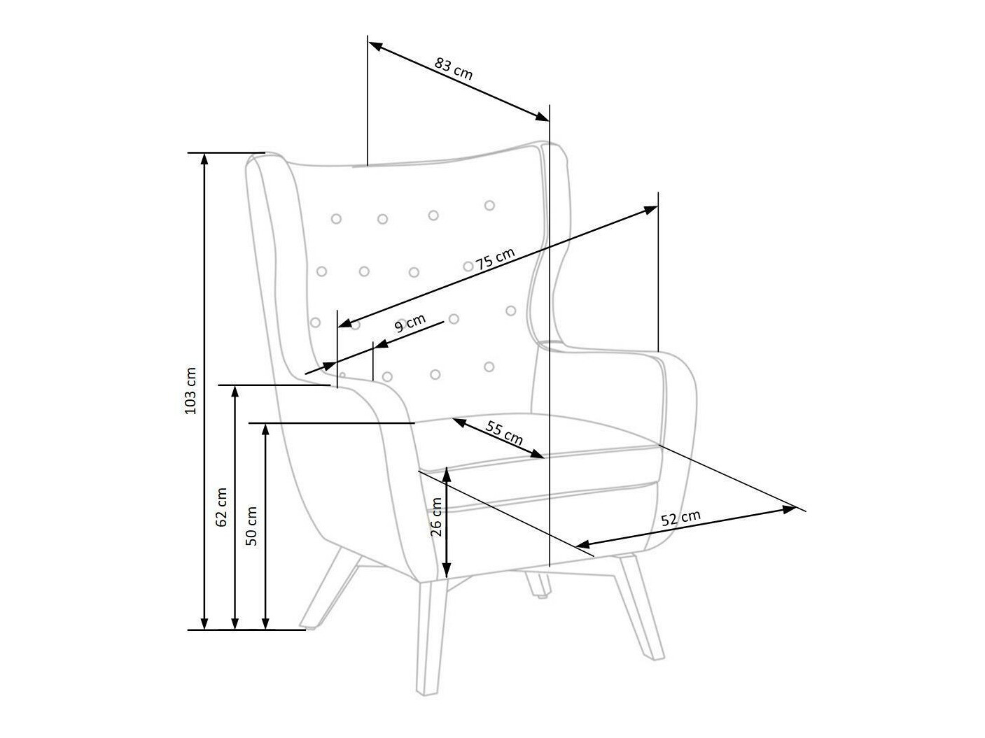 Fauteuil Houston 836 (Geel + Licht hout)