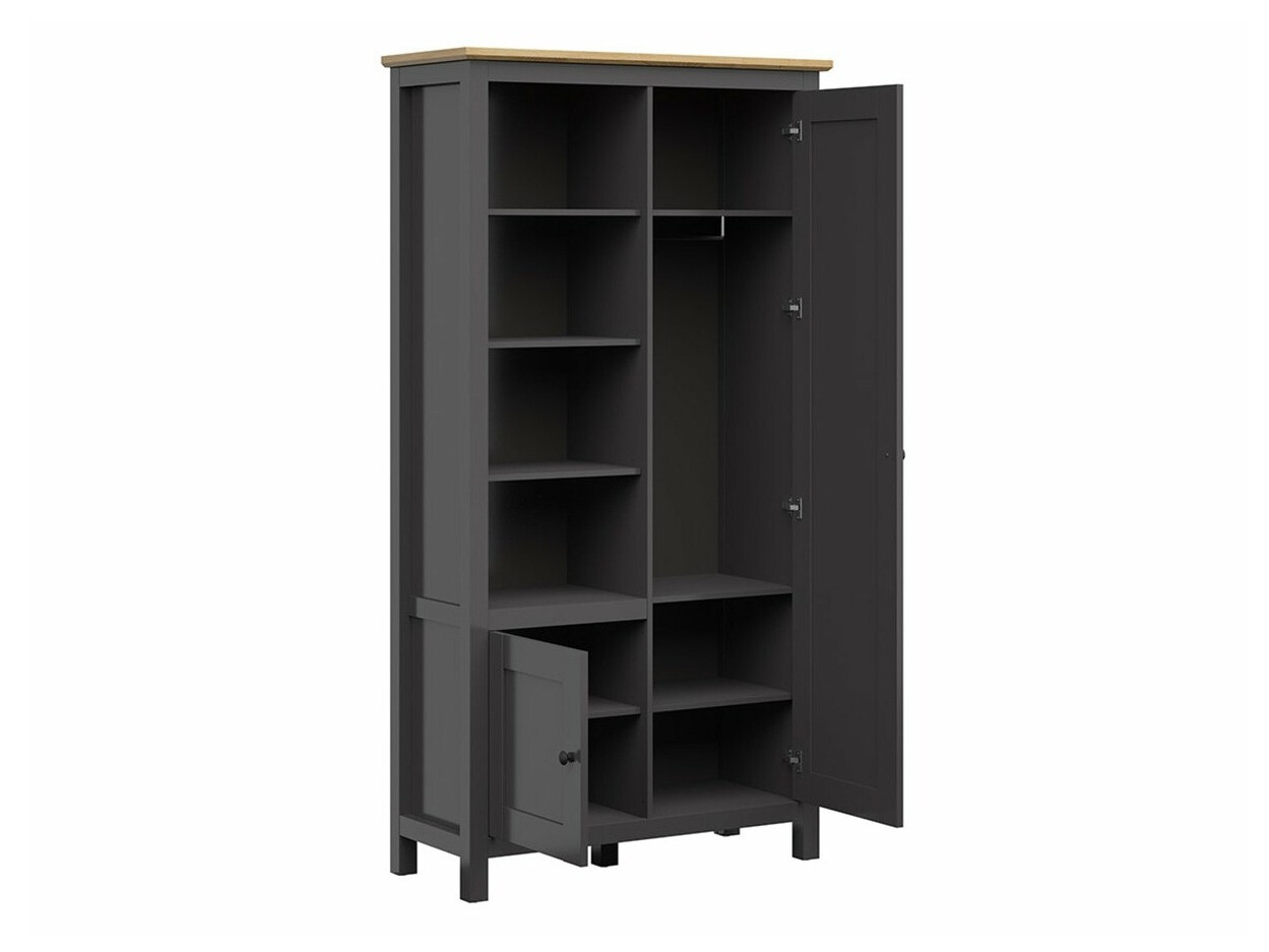Kledingkast Sordoro 128 (Grafiet + Artisan eiken)