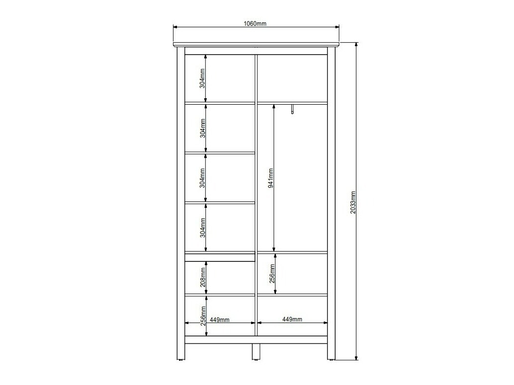 Kledingkast Sordoro 128 (Grafiet + Artisan eiken)