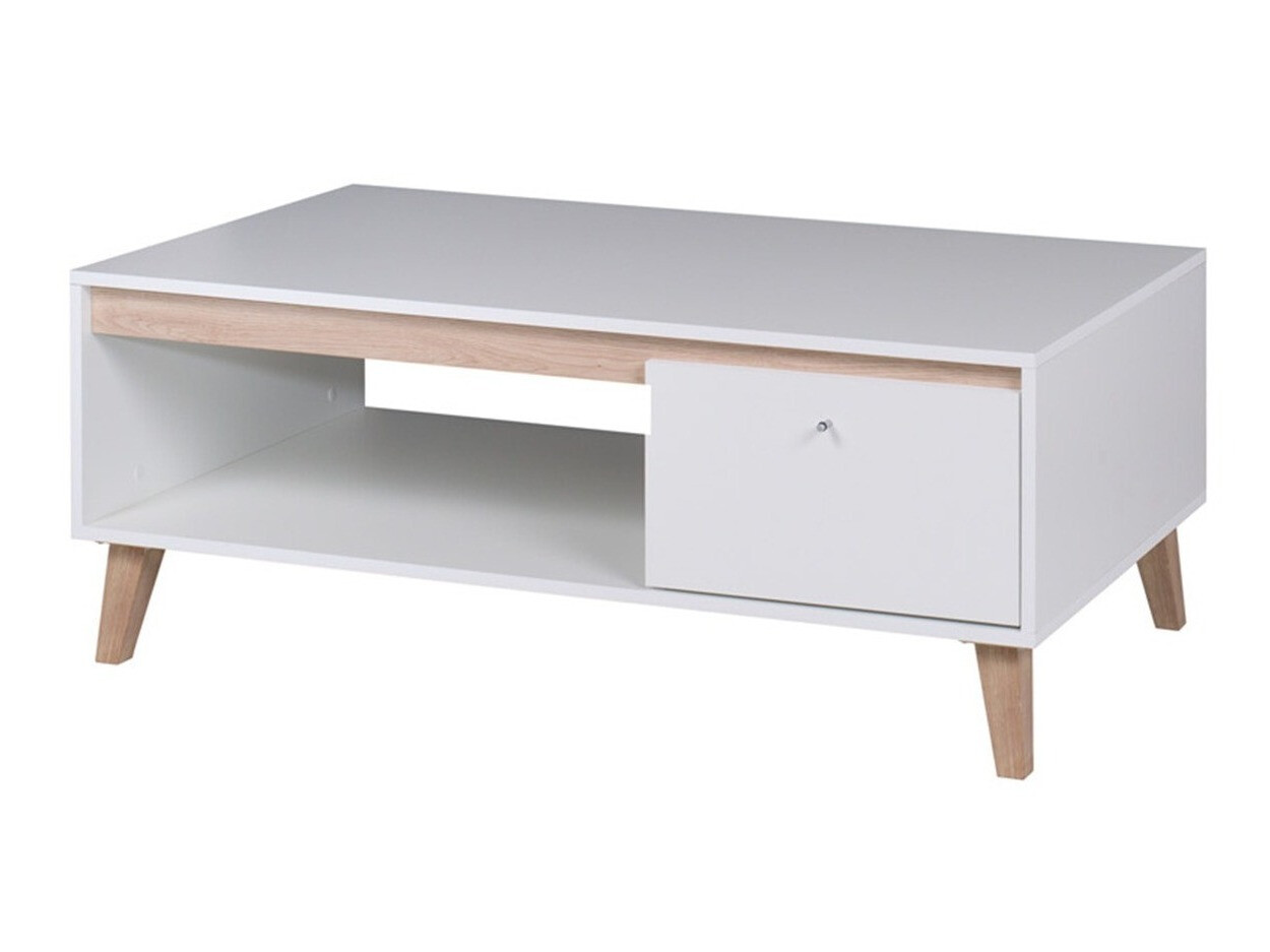 Salontafel Delbene 113 (Licht San Remo eiken + Mat wit)