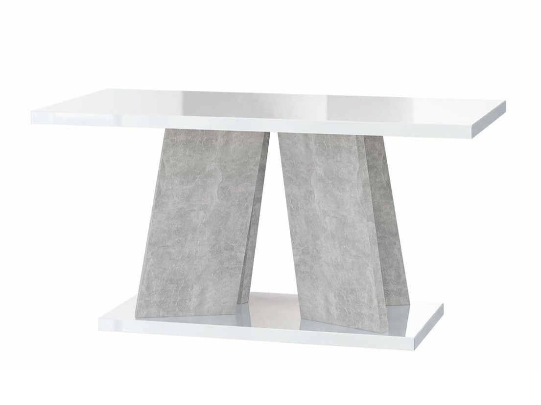 Salontafel Goodyear 108 (Glanzend wit + Beton)