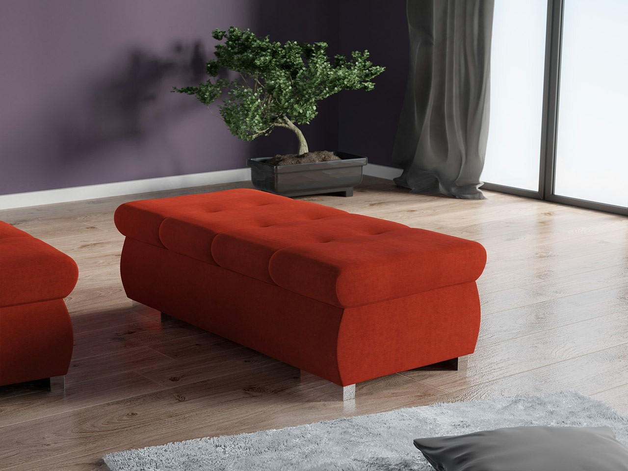 Gestoffeerde hocker Comfivo 123 (Uttario Velvet 2964)