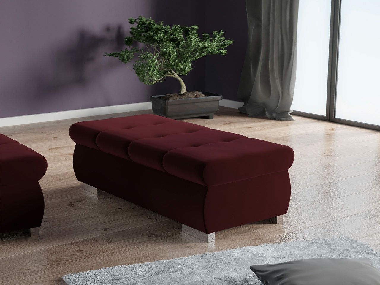 Gestoffeerde hocker Comfivo 123 (Venus Velvet 2932)