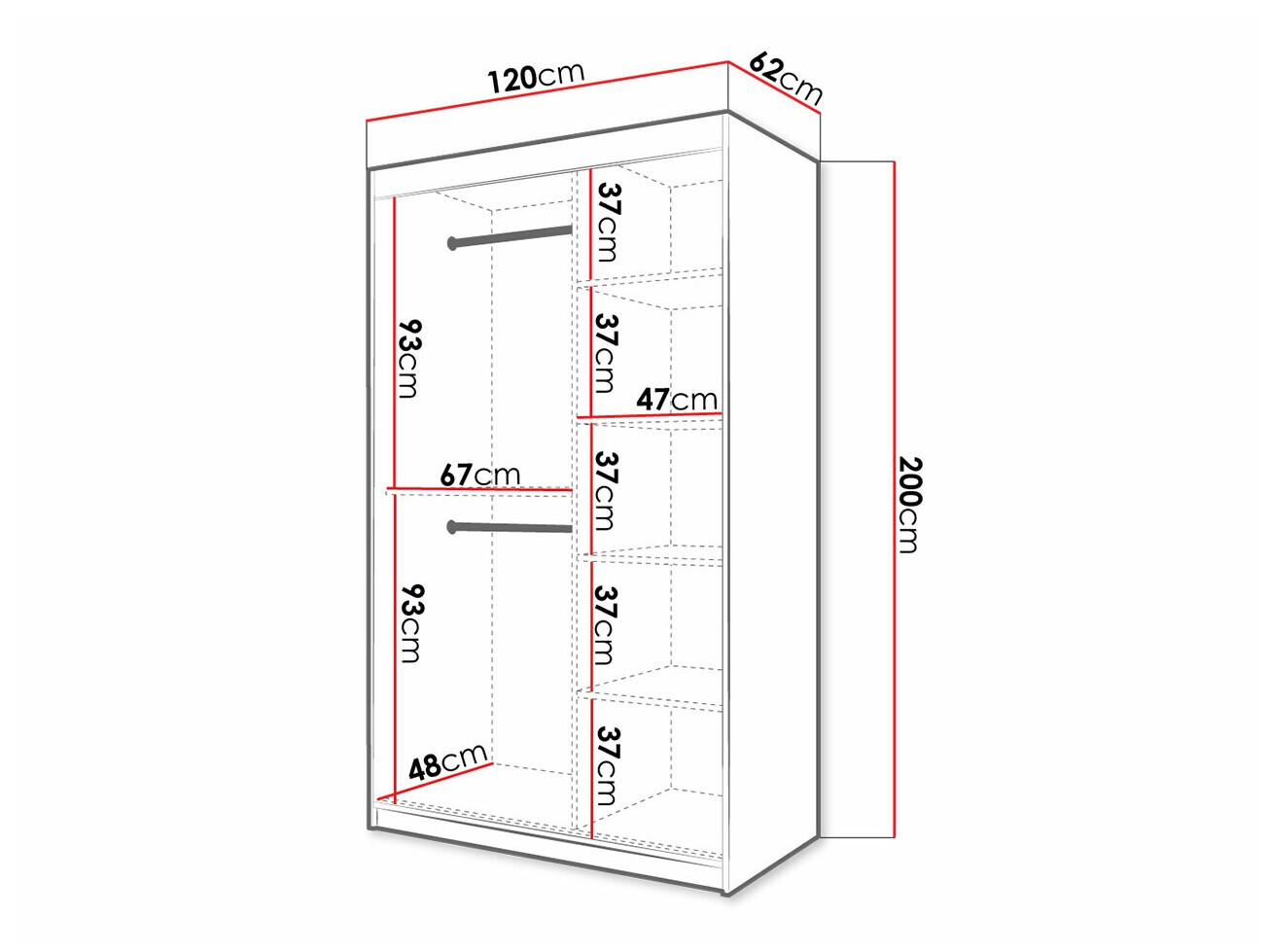 Kledingkast Hartford 401 (Zwart)