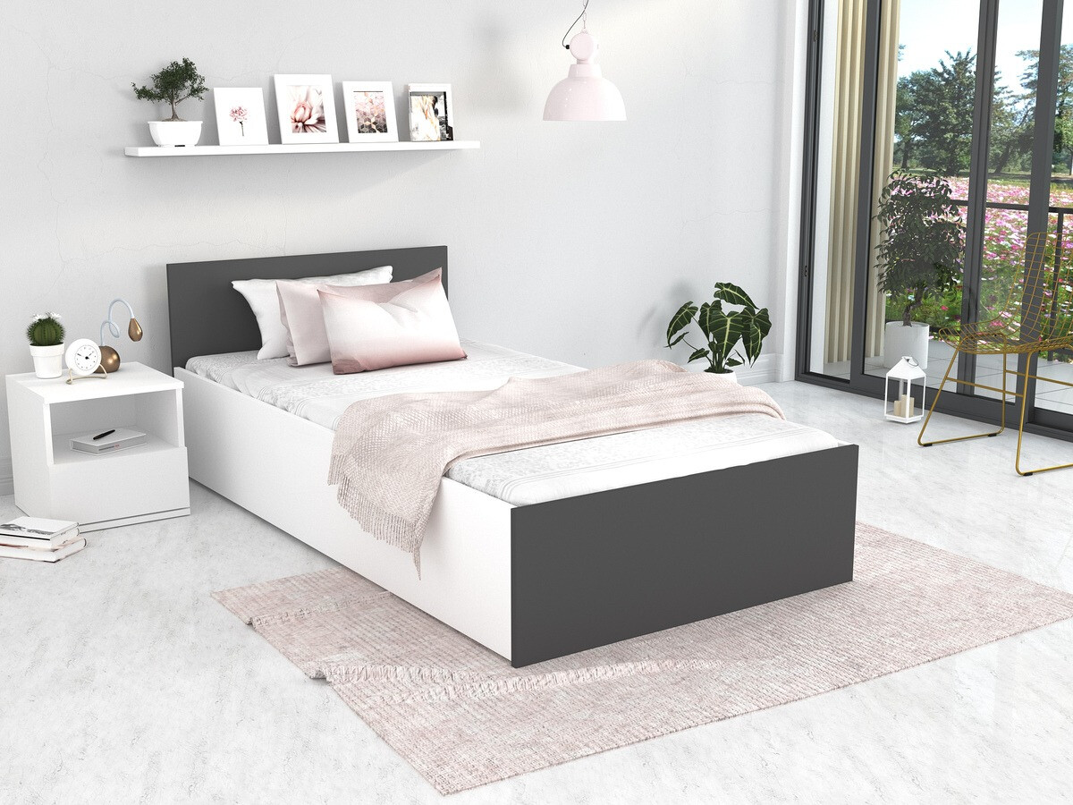 Bed Aurora 157 (Wit + Grijs)