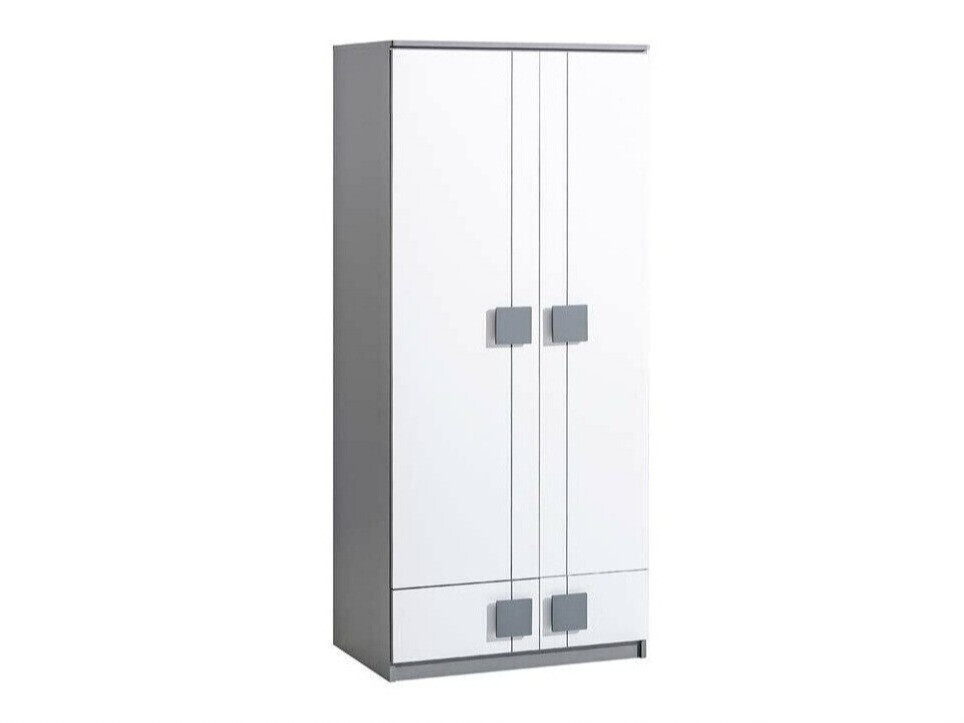 Kledingkast Elmenou 100 (Wit + Antraciet)