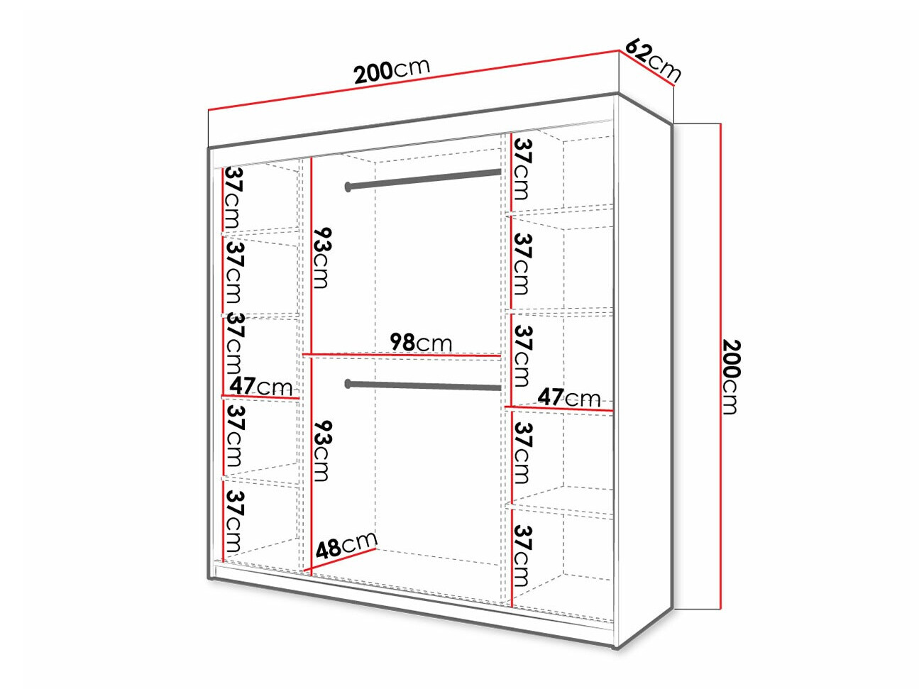 Kledingkast Hartford 403 (Wit)