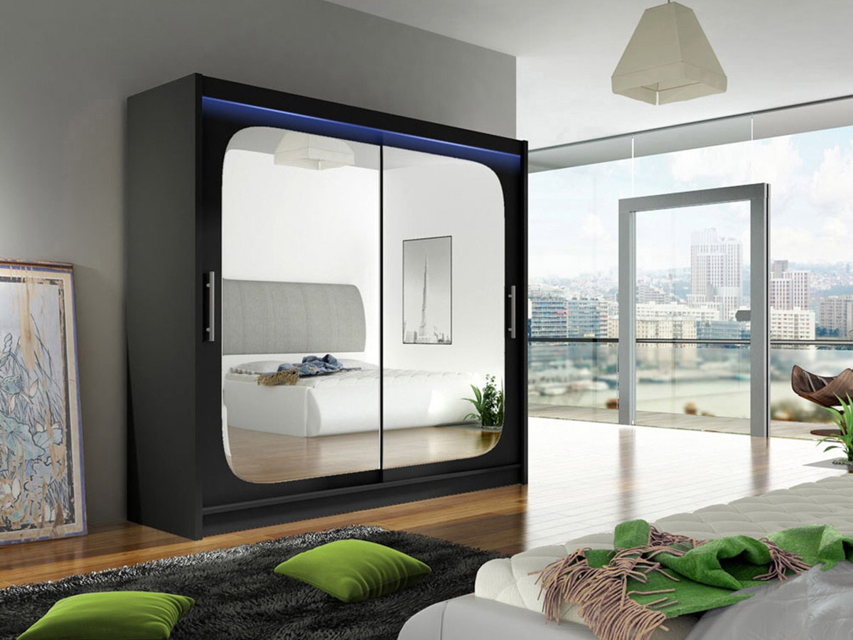 Kledingkast Closico 108 (Zwart)