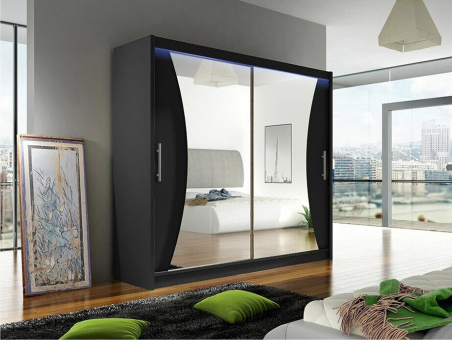 Kledingkast Closico 124 (Zwart)