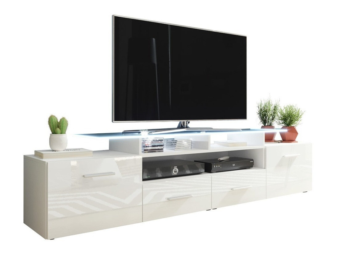 TV-meubel Charlotte 117 (Wit + Glanzend wit)