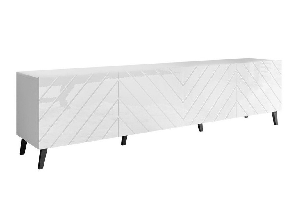 TV-meubel Charlotte 145 (Wit + Glanzend wit)