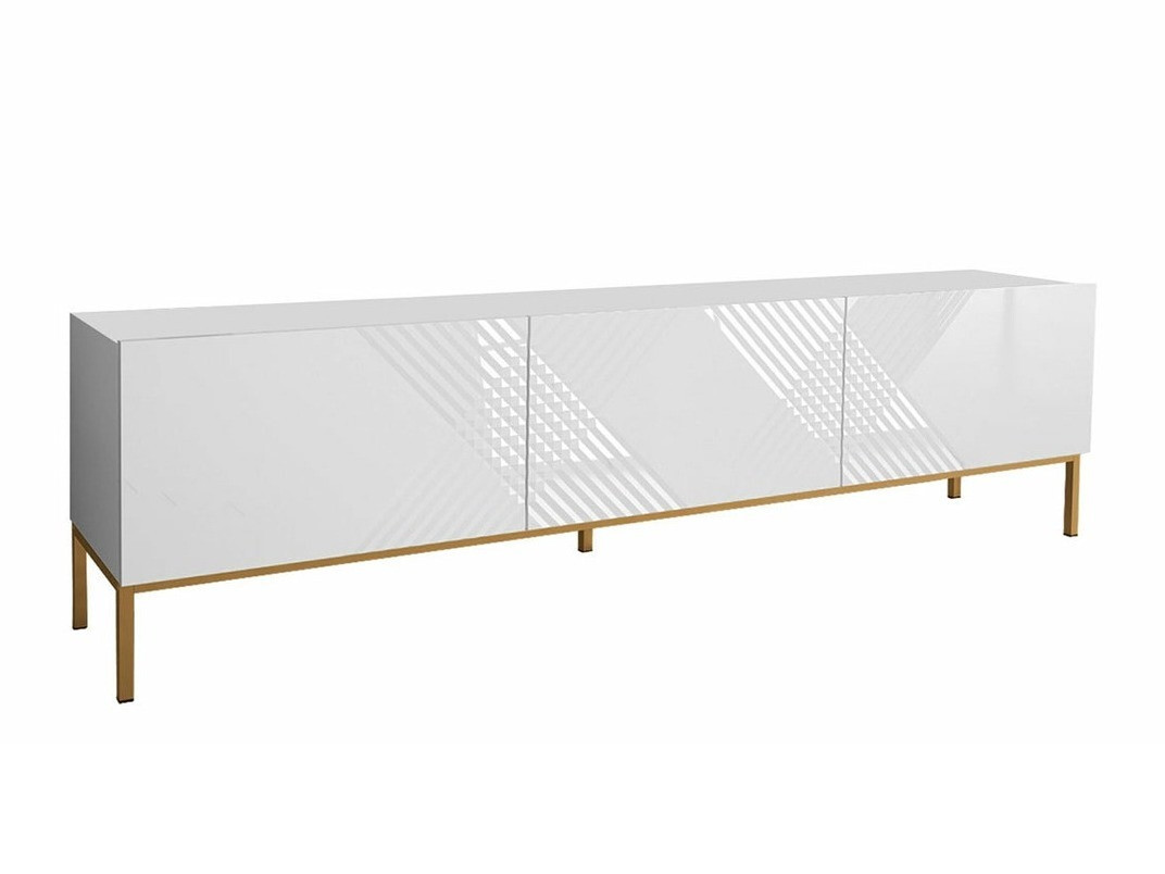 TV-meubel Levelbu 103 (Wit + Glanzend wit)