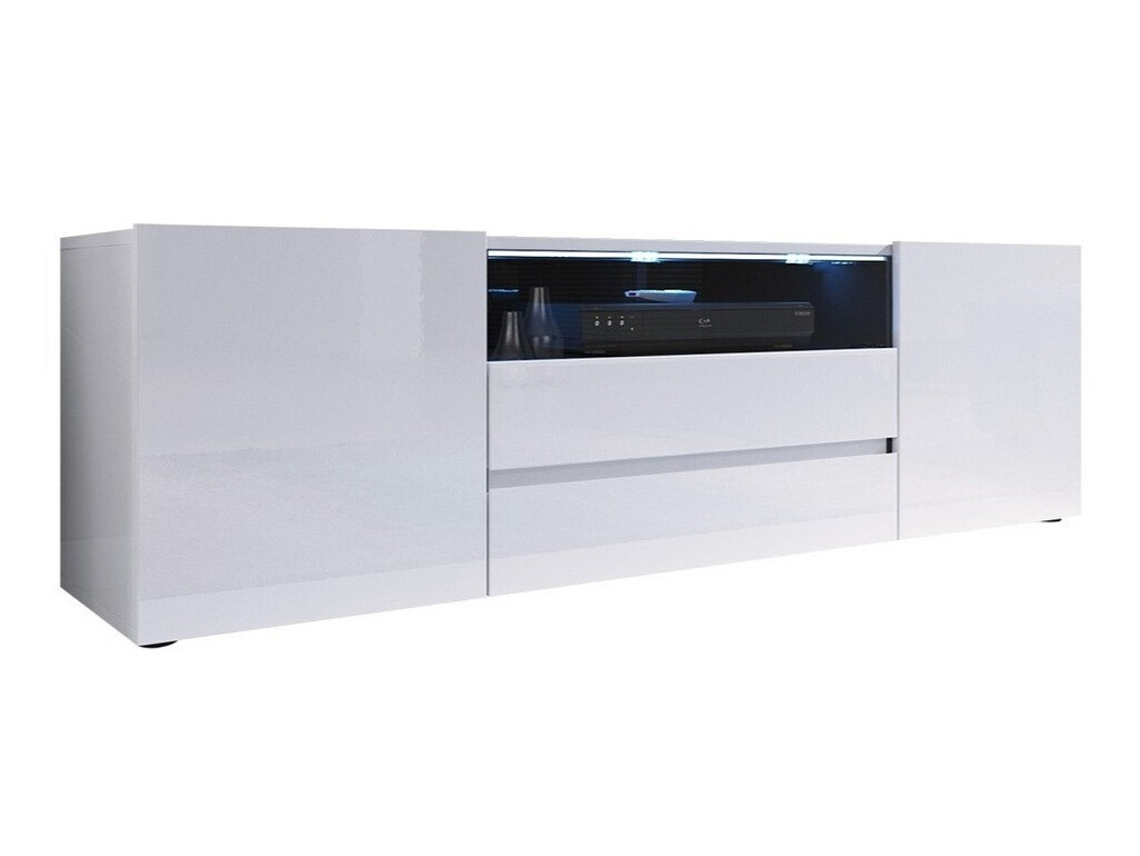 TV-meubel Nashville 114 (Wit + Glanzend wit)