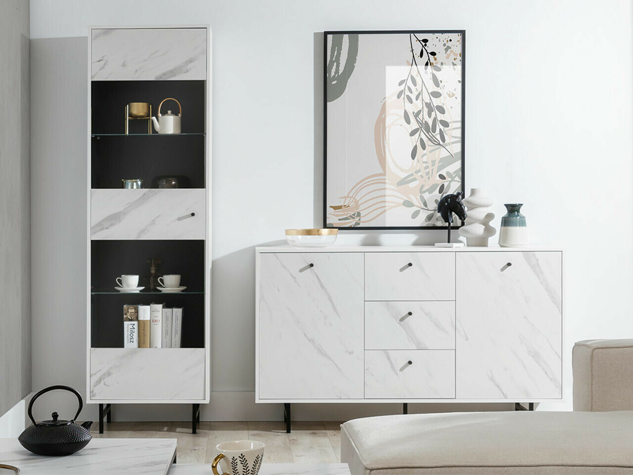 Woonkamerset Providence T106 (Wit marmer)