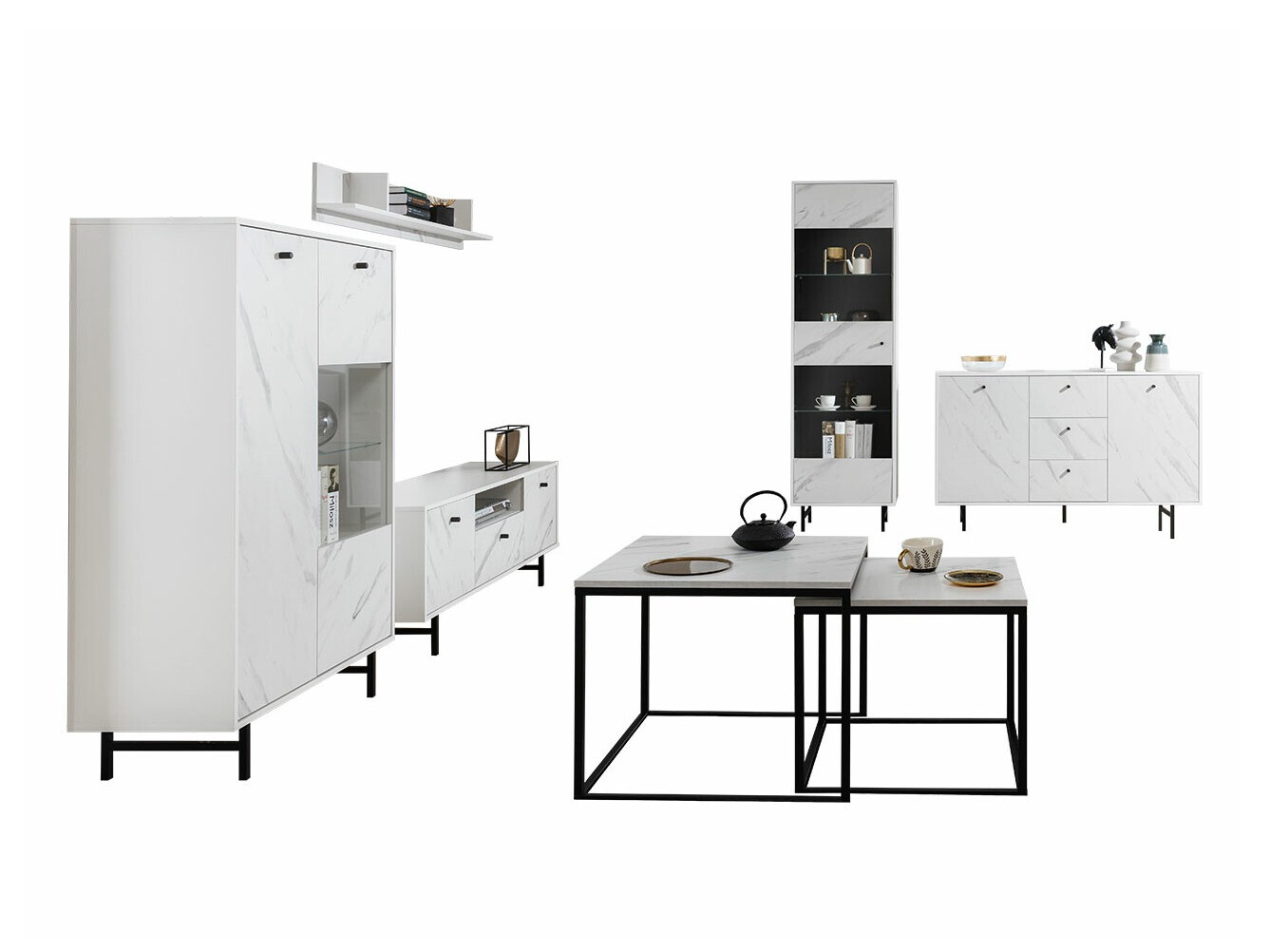 Woonkamerset Providence T107 (Wit marmer)