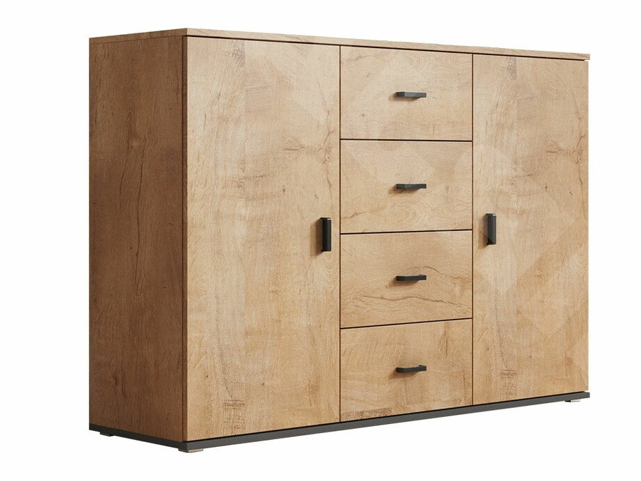 Ladekast Charlotte 118 (Lefkas eik + Zwart)