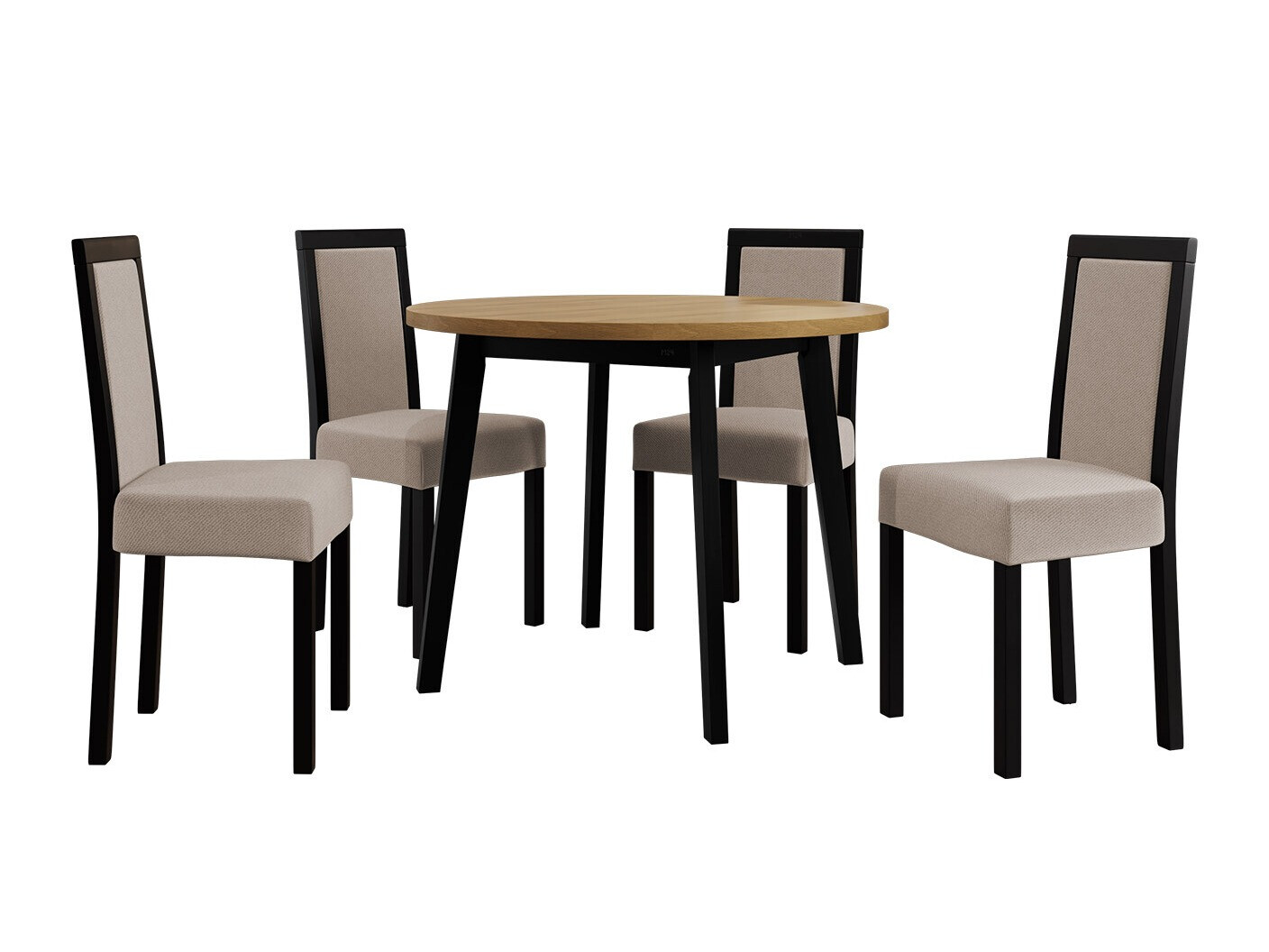 Eetkamerset Victorville 256 (Kleinzoon eik + Zwart)