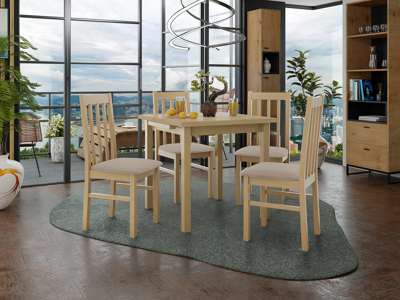 Eetkamerset Victorville 263 (Sonoma eik)