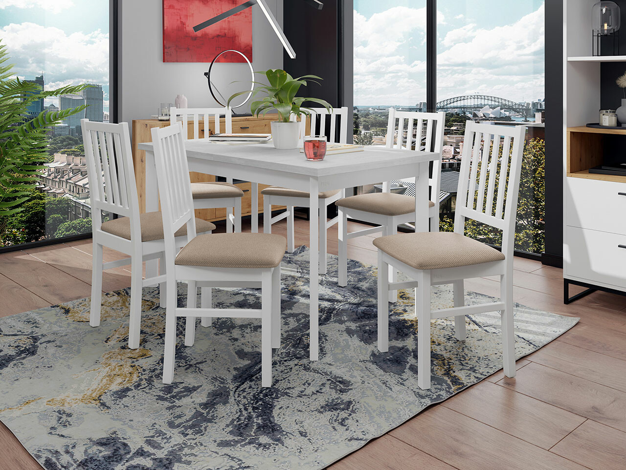 Eetkamerset Victorville 264 (Wit)
