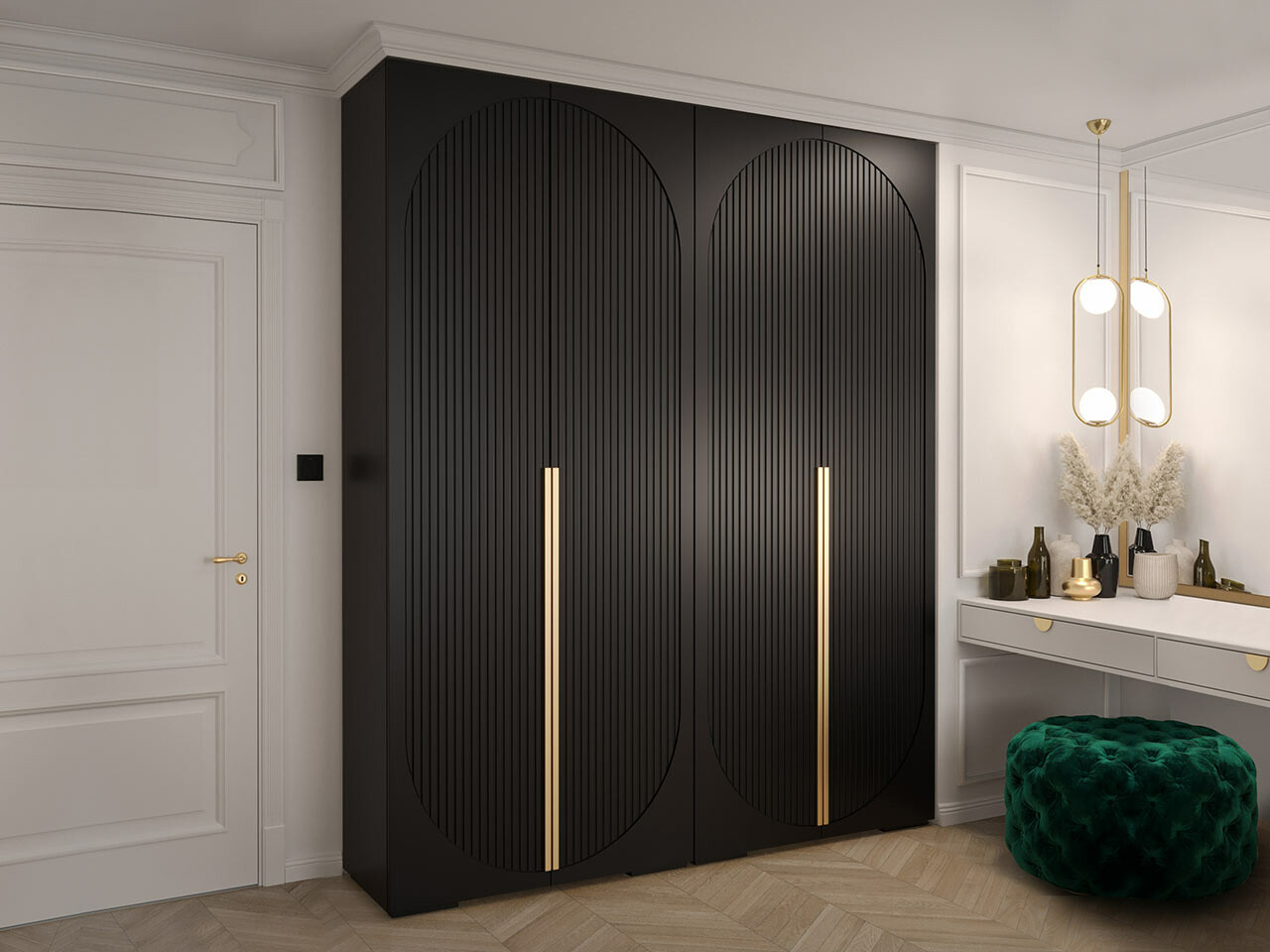 Kledingkast Hartford 414 (Zwart)