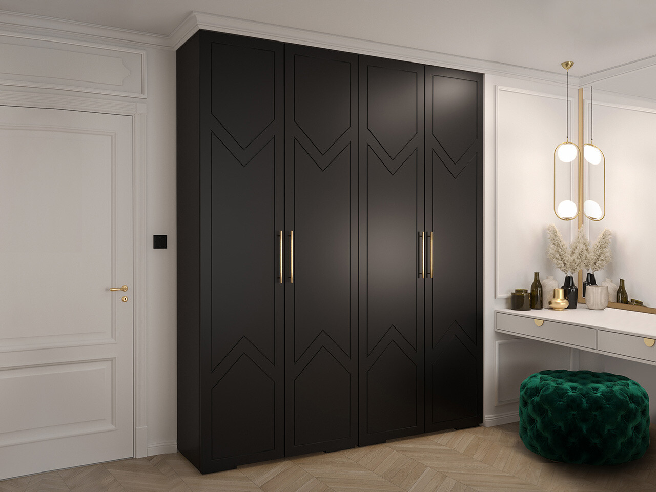 Kledingkast Hartford 421 (Zwart)