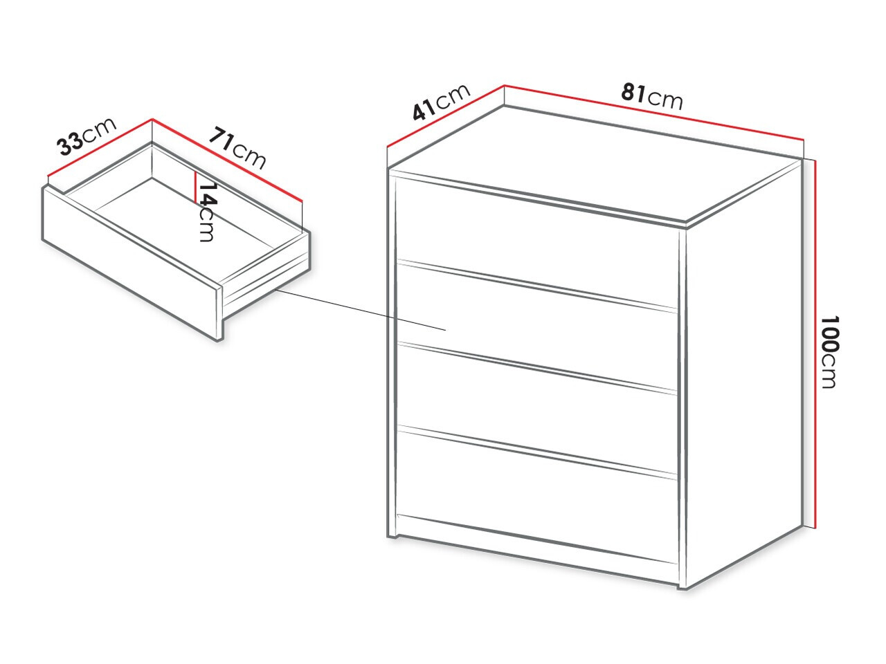 Ladekast Hartford 424 (Wit)