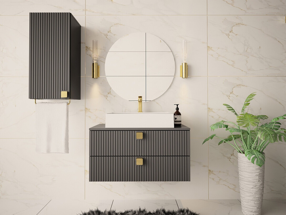 Wand badkamermeubel Orlvera 101 (Grijs)