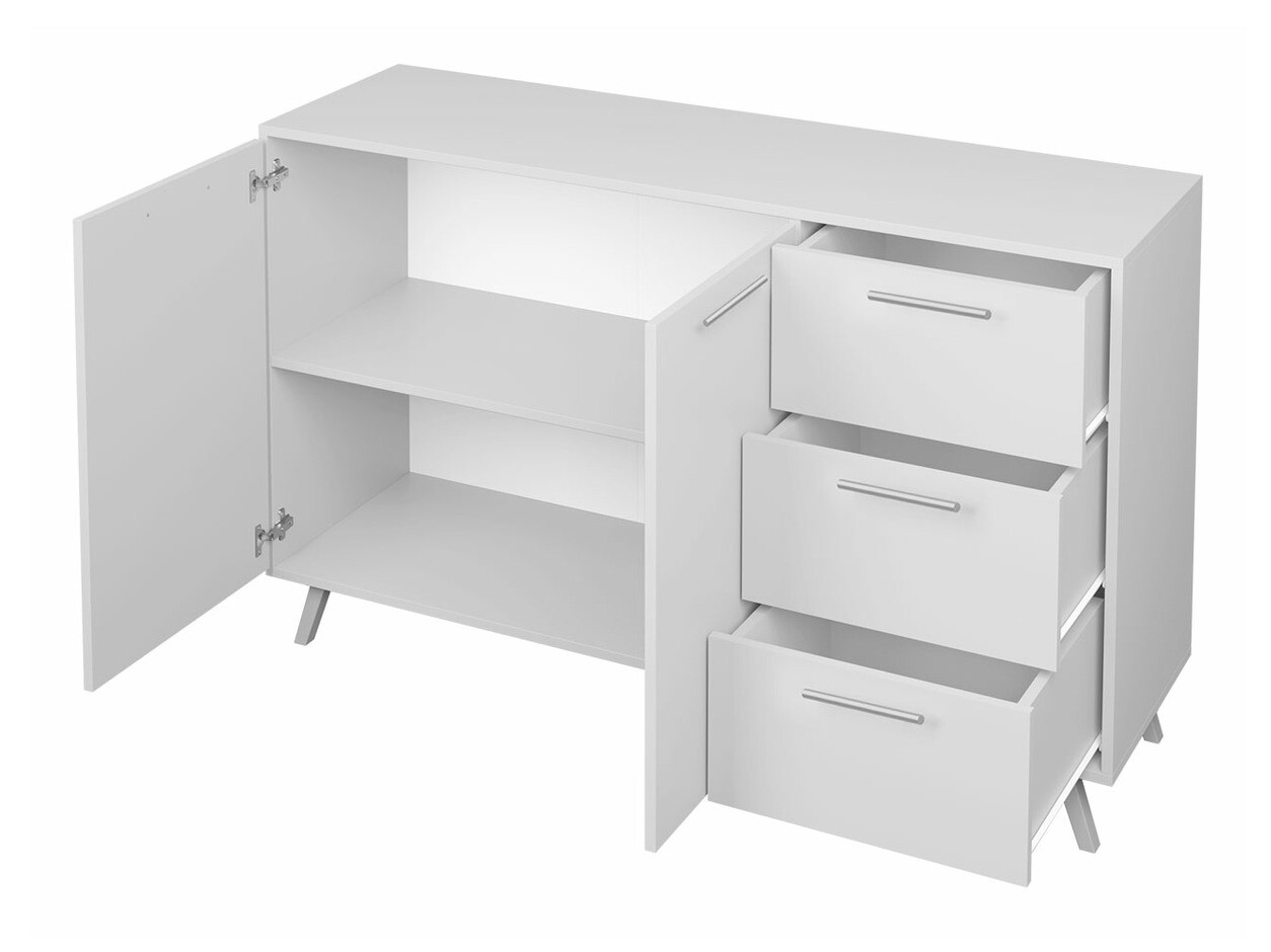 Ladekast Dortivu 118 (Wit + Zilver)