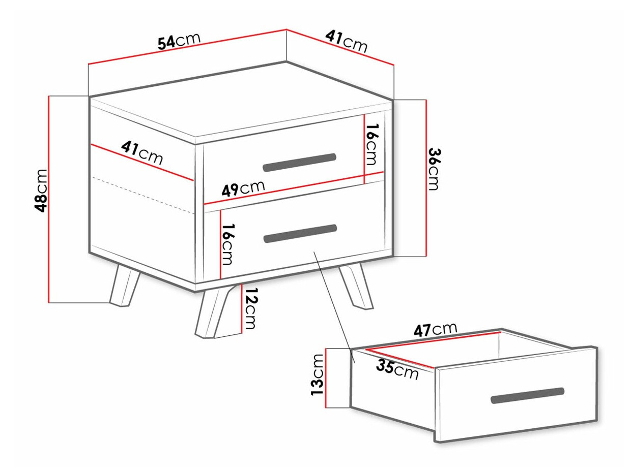 Nachtkastje Dortivu 119 (Wit + Zilver)