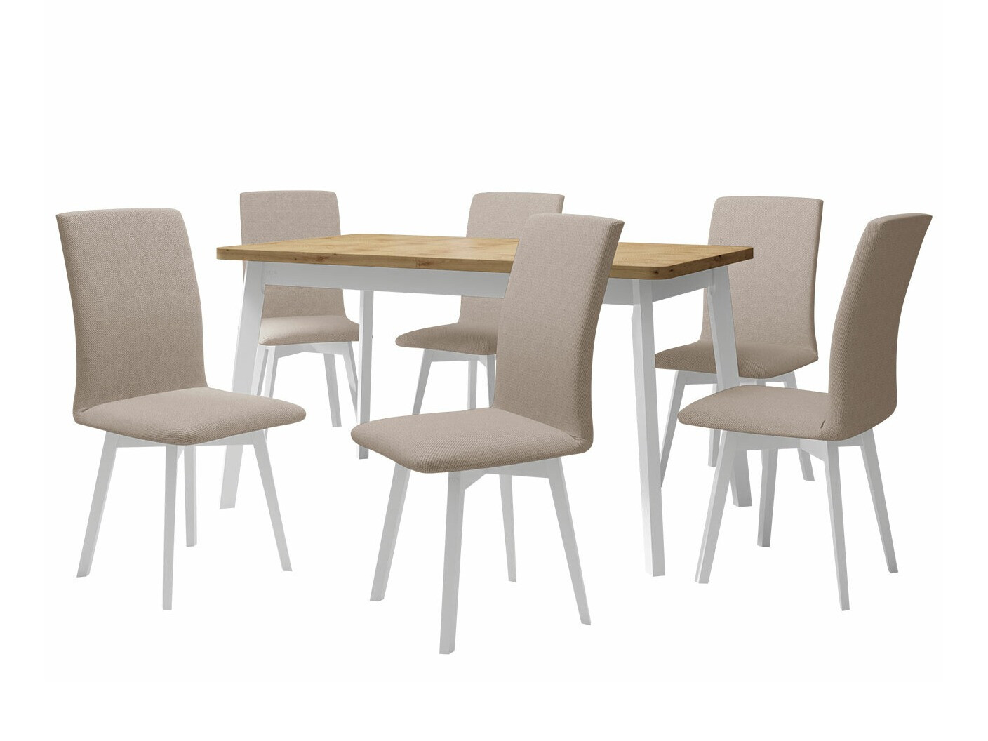 Eetkamerset Victorville 291 (Artisan eiken + Wit)
