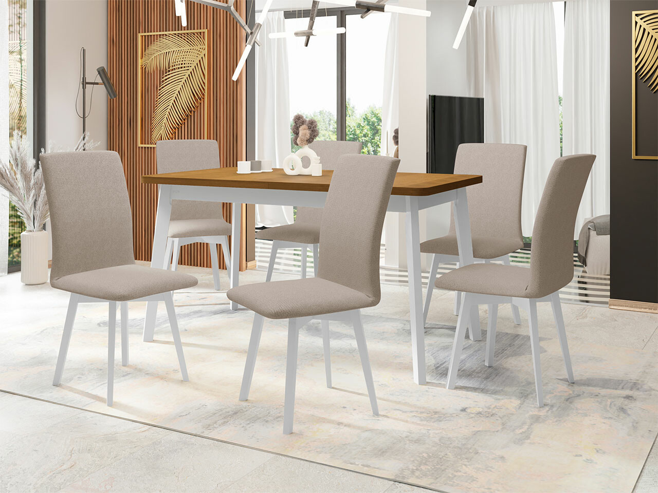 Eetkamerset Victorville 291 (Kleinzoon eik + Wit)