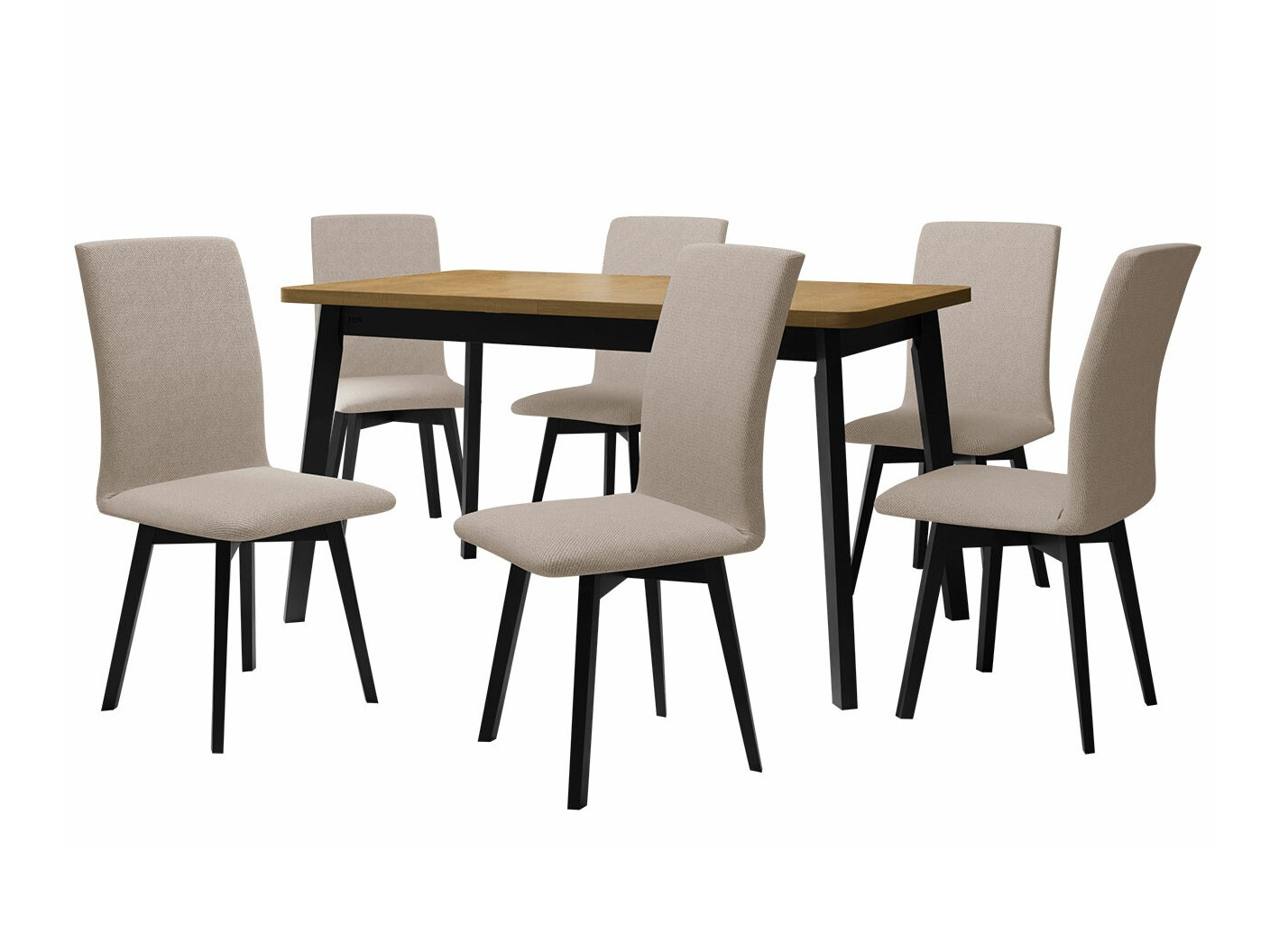 Eetkamerset Victorville 292 (Sonoma eik + Zwart)