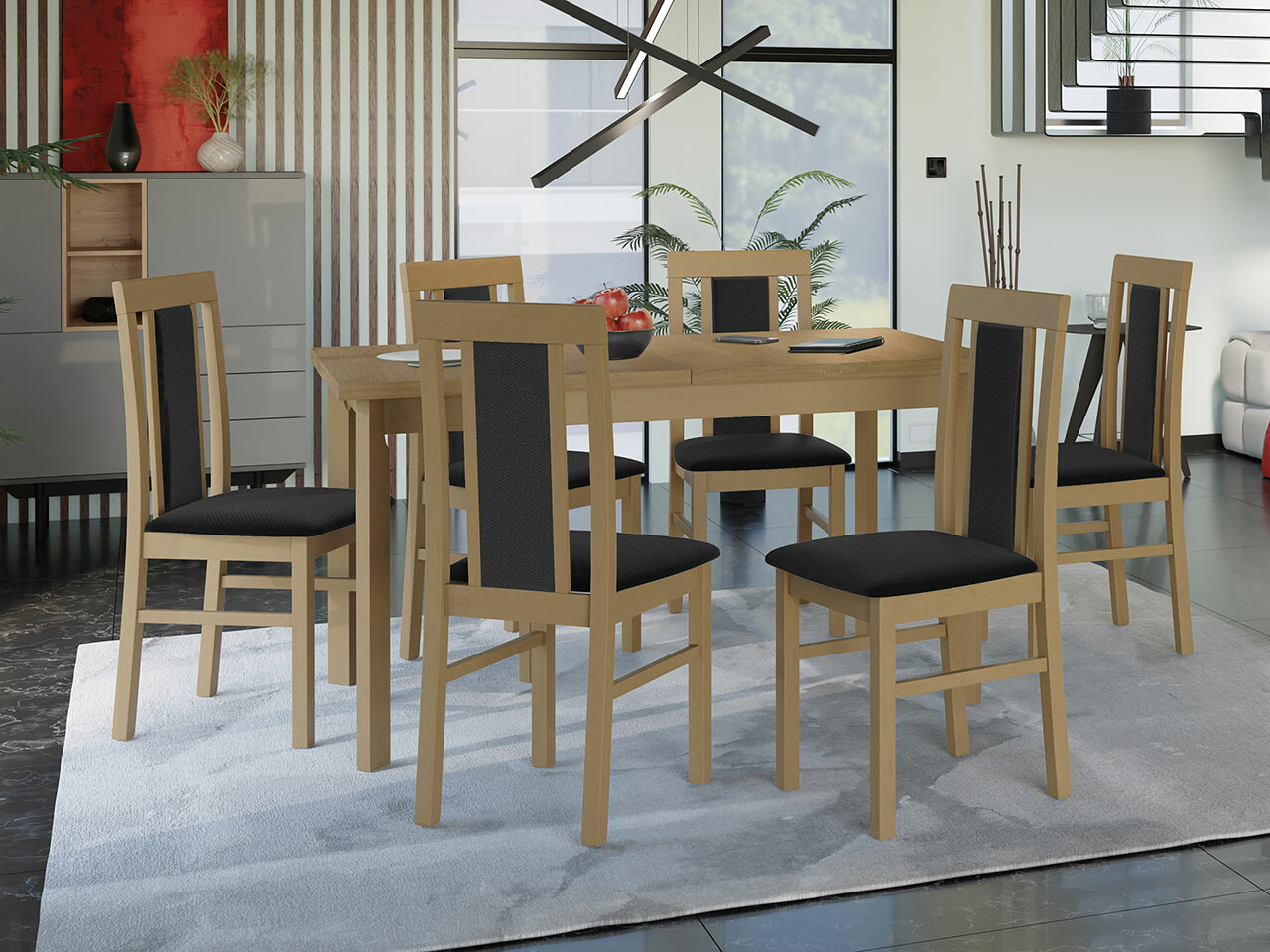 Eetkamerset Victorville 293 (Sonoma eik)