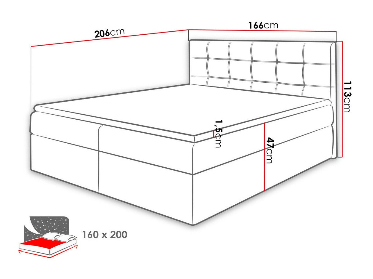 Boxspring Comfivo 195 (Soft 011)