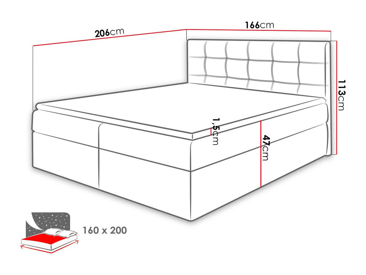 Boxspring Comfivo 195 (Soft 017)