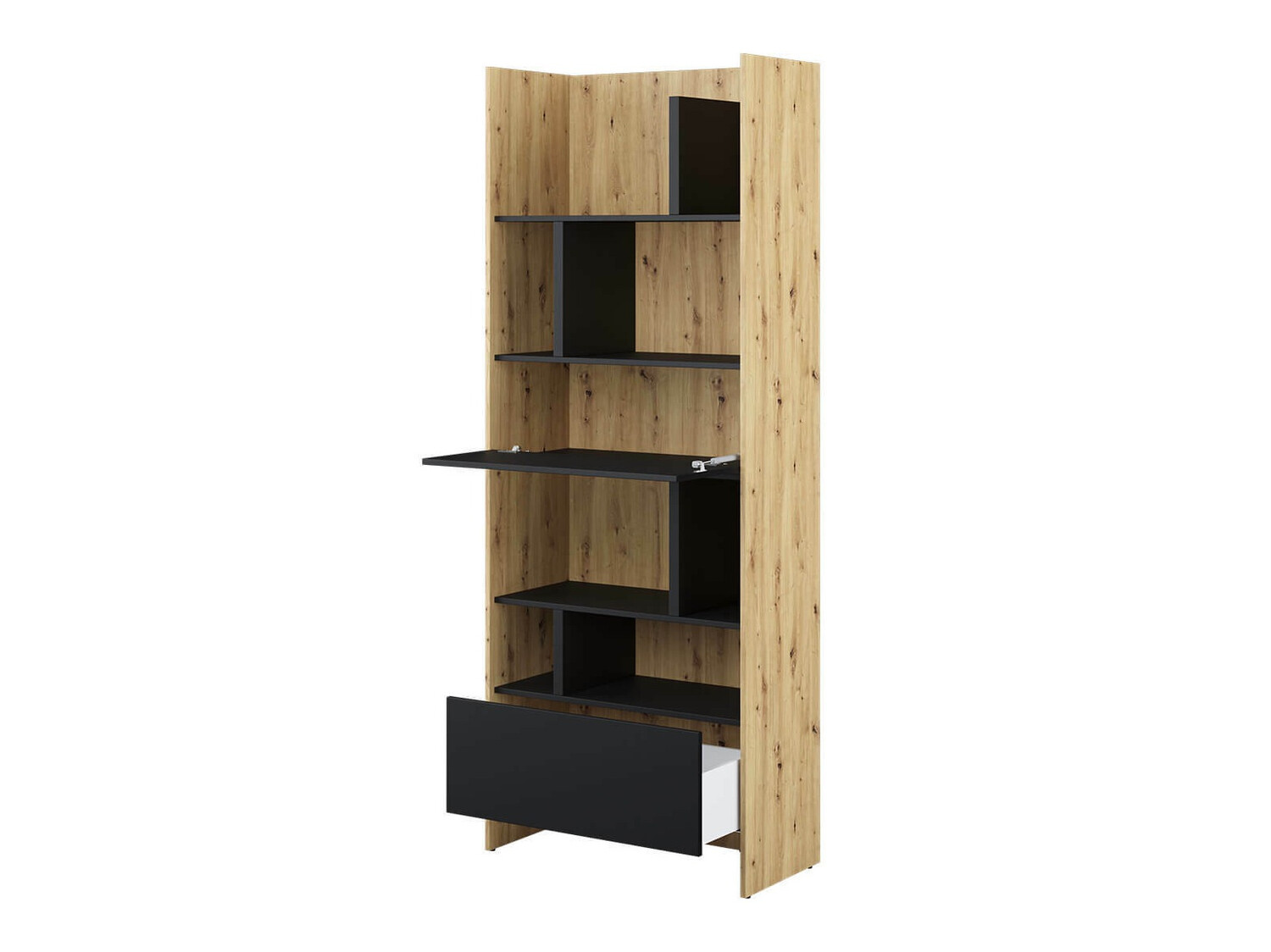 Boekenkast Concept Lenart V (Artisan eiken + Zwart)